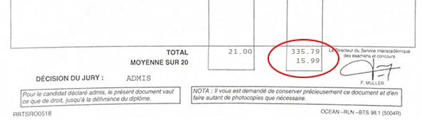 Bulletin relevé de notes de pour son BTS EPC Bulletin relevé de notes de pour son BTS EPC